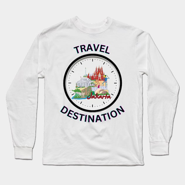 Travel to Jakarta Long Sleeve T-Shirt by Voxen X